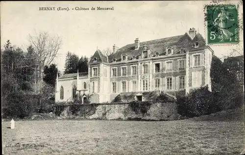 Ak Bernay Eure, Château de Menneval