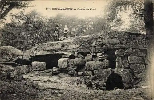 Ak Villiers sous Grez Seine-et-Marne, Grotte du Curé