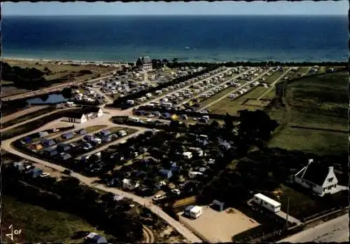 Ak Mousterlin en Fouesnant Finistère, Fliegeraufnahme vom Campingplatz Le Grand Large