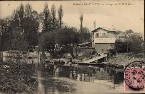 Ak Maisons Laffitte Yvelines, Garage sur le Petit Bras