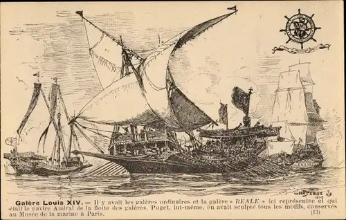 Künstler Ak Galere Louis XIV, Segelschiff