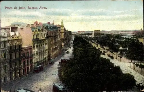 Ak Buenos Aires Argentinien, Paseo de Julio