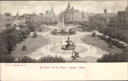 Ak Buenos Aires Argentinien, La Plaza 25 de Mayo