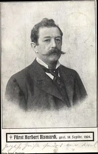Ak Fürst Herbert Bismarck, Sohn von Fürst Otto von Bismarck
