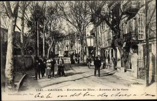 Ak Cagnes sur Mer Alpes Maritimes, Avenue de la Gare