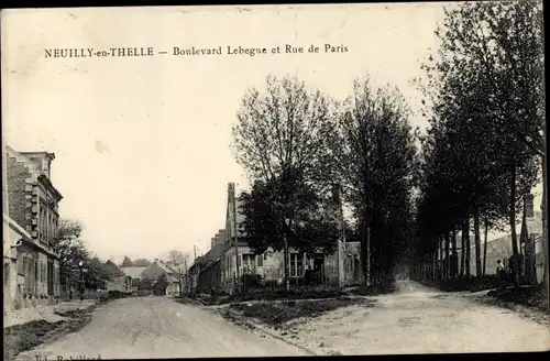 Ak Neuilly en Thelle Oise, Boulevard Lebegue et Rue de Paris