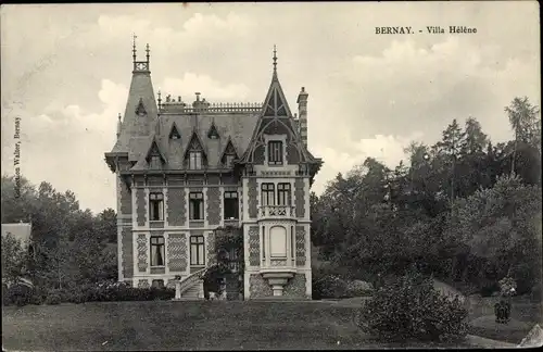 Ak Bernay Eure, Villa Hélène