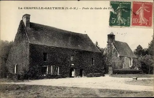 Ak La Chapelle-Gauthier Seine et Marne, Poste