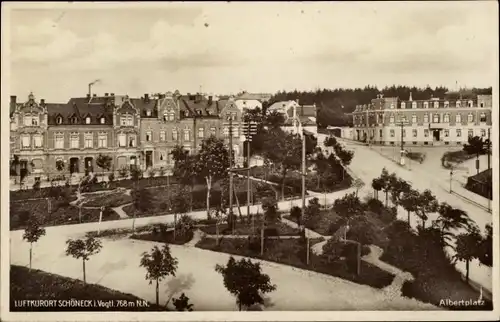 Ak Schöneck im Vogtland,Albertplatz