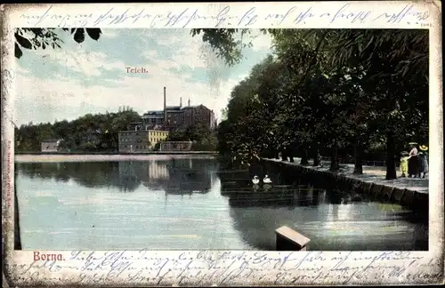 Litho Borna in Sachsen, Blick auf den Teich