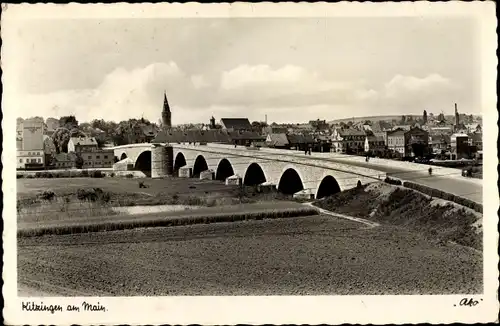 Ak Kitzingen in Mainfranken Bayern, Brücke, Stadt