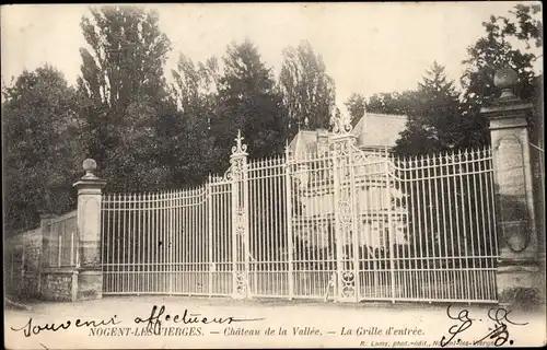 Ak Nogent les Vierges Oise, Château de la Vallée, La Grille d'entrée