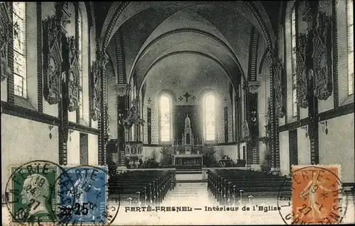 Ak Ferte Fresnel Orne, Interieur de l'Eglise