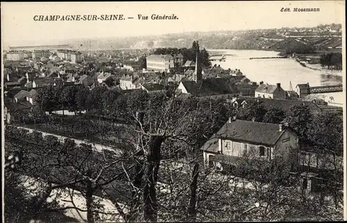 Ak Champagne sur Seine Seine et Marne, Vue Générale
