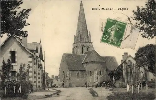 Ak Le Breil Maine-et-Loire, Kirche