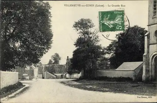 Ak Villeneuve sur Conie Loiret, La Grande Rue