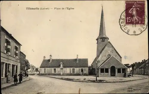 Ak Villemurlin Loiret, Place de l'Église