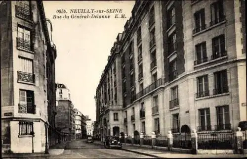 Ak Neuilly sur Seine Hauts de Seine, Rue du Général Delanne