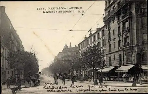 Ak Neuilly sur Seine Hauts de Seine, L'Avenue de Madrid