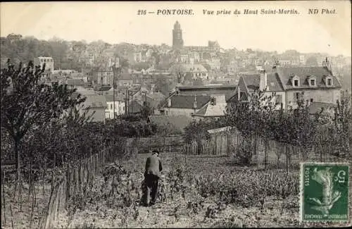 Ak Pontoise Val d'Oise, Vue prise du Haut Saint Martin