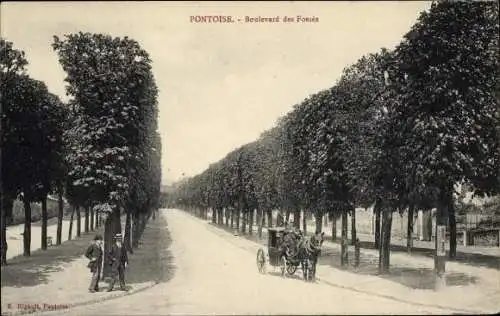 Ak Pontoise Val d'Oise, Boulevard des Fossés, Kutsche