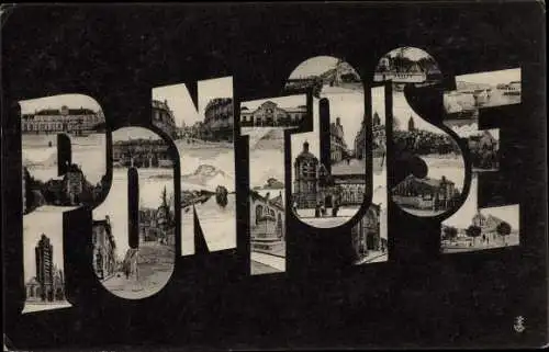 Buchstaben Ak Pontoise Val d'Oise, Kirche, Denkmal, Schloss