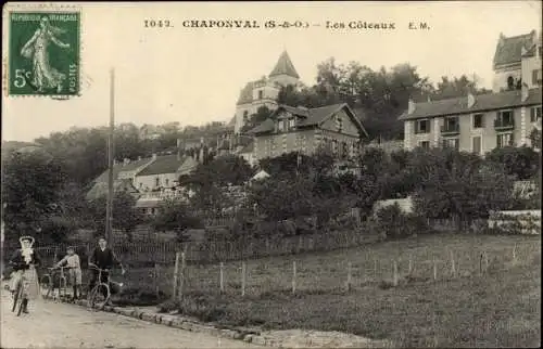 Ak Chaponval Auvers sur Oise Val d'Oise, Les Côteaux