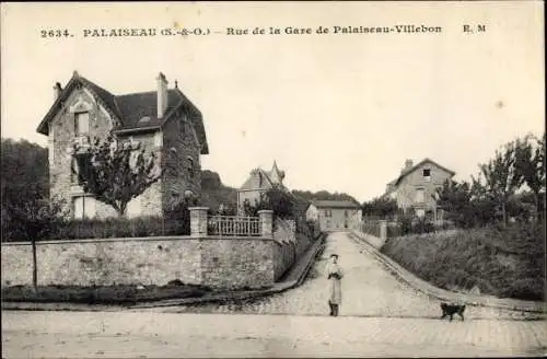 Ak Palaiseau Essonne, Rue de la Gare de Palaiseau-Villebon