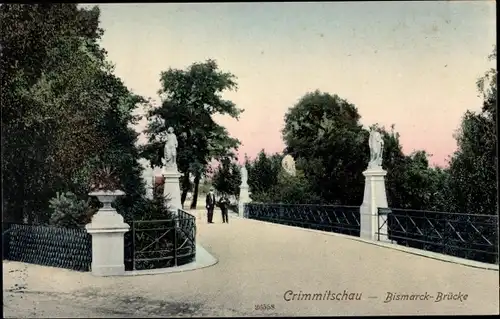 Ak Crimmitschau in Sachsen, Bismarck Brücke