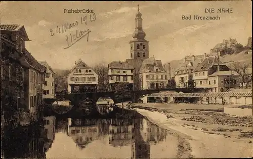 Ak Bad Kreuznach in Rheinland Pfalz, Nahebrücke