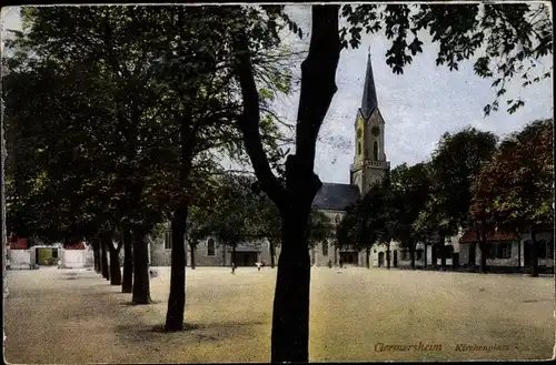 Ak Germersheim am Rhein, Kirchenplatz