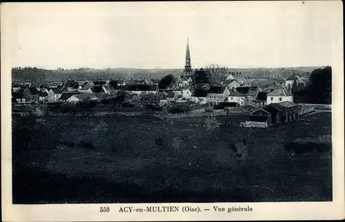 Ak Acy en Multien Oise, Vue générale