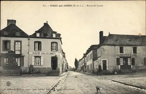 Ak Chaze sur Argos Maine et Loire, Route de Candé, Café Anjoumet