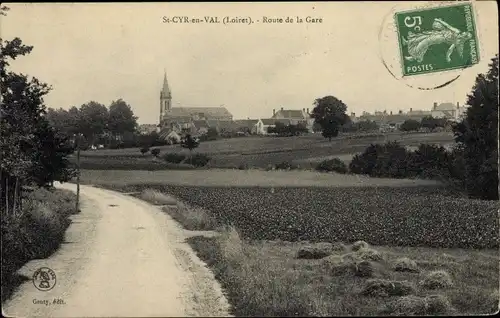 Ak Saint Cyr en Val Loiret, Route de la Gare, Ville