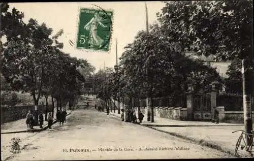 Ak Puteaux Hauts de Seine, Montée de la Gare, Avenue Richard Wallace