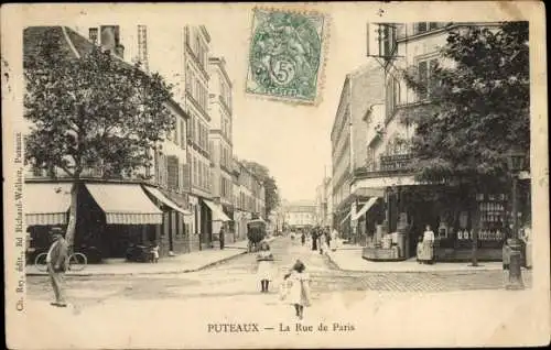 Ak Puteaux Hauts de Seine, La Rue de Paris