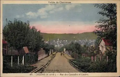 Ak Lozere Essonne, Rue des Cascades et Lozere