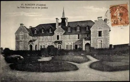 Ak Roscoff Finistère, La Villa Saint Luc et les Jardins