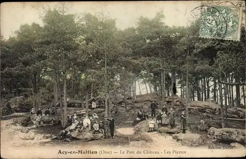 Ak Acy en Multien Oise, Le Parc du Château, Les Pierres