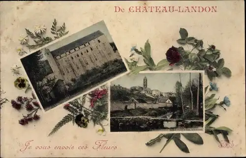 Ak Chateau Landon Seine et Marne, Abbaye de St Séverin, Teilansicht