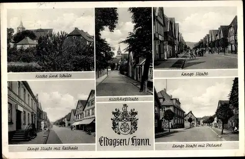 Wappen Ak Eldagsen Springe Niedersachsen, Kirche, Lange Straße, Rathaus