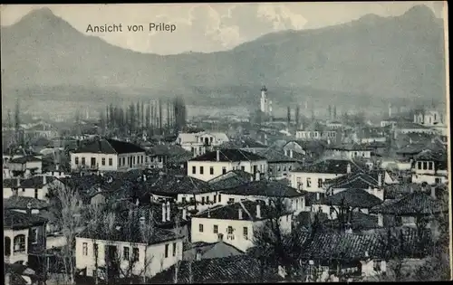 Ak Prilep Mazedonien, Panorama vom Ort