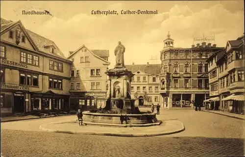 Ak Nordhausen am Harz, Lutherplatz, Denkmal, Eduard Braess