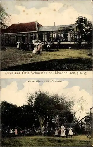 Ak Nordhausen am Harz, Cafe, Restaurant Schurzfell