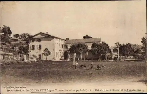 Ak Courmettes par Tourrettes sur Loup Alpes Maritimes, Sanatorium, Chateau