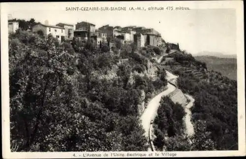Ak Saint Cezaire sur Siagne Alpes Maritimes, Blick auf den Ort