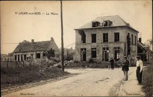 Ak Saint Leger aux Bois Oise, La Mairie