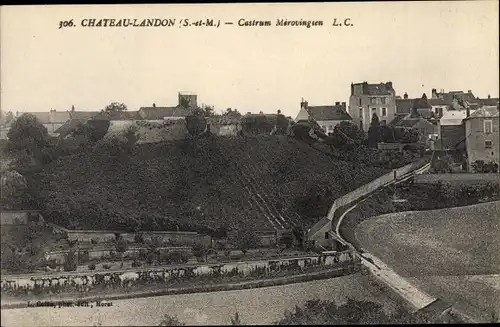 Ak Chateau Landon Seine et Marne, Castrum Mérovingsen