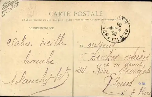 Ak Chateau Landon Seine et Marne, Vue d'ensemble et le Fusain