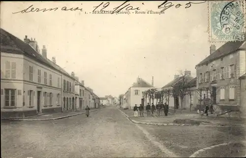 Ak Sermaises du Loiret, Route d'Étampes, Kreuzung